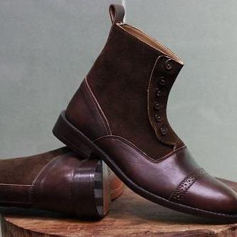 New Men's Handmade Leather Shoes Br..