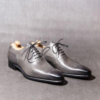 New Handmade men gray Leather dress shoes, men formal shoes, leather shoes
