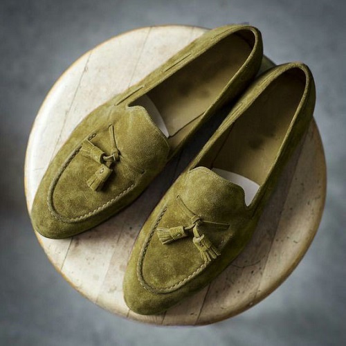 olive green formal shoes