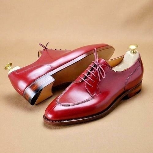 NEW-Red/Maroon-HANDMADE Guanine Leather Shoes Casual/Formal For Men ...