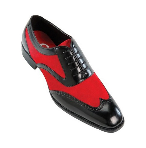 NEW Handmade Two Tone Black Red Shoes, Men Leather Suede Lace Up ...